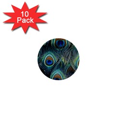 Feathers Art Peacock Sheets Patterns 1  Mini Buttons (10 Pack)  by BangZart