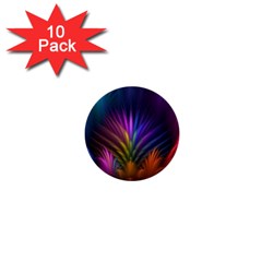 Colored Rays Symmetry Feather Art 1  Mini Buttons (10 Pack)  by BangZart