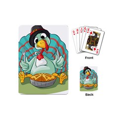 Pie Turkey Eating Fork Knife Hat Playing Cards (mini)  by Nexatart