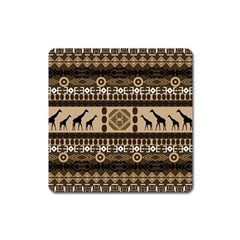 Giraffe African Vector Pattern Square Magnet by BangZart