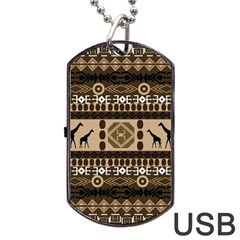 Giraffe African Vector Pattern Dog Tag Usb Flash (two Sides) by BangZart