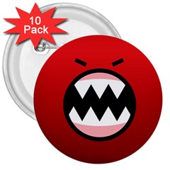 Funny Angry 3  Buttons (10 Pack)  by BangZart