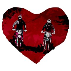 Motorsport  Large 19  Premium Flano Heart Shape Cushions by Valentinaart