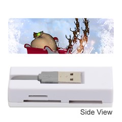 Christmas, Santa Claus With Reindeer Memory Card Reader (stick)  by FantasyWorld7