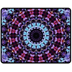 Kaleidoscope Mandala Purple Pattern Art Double Sided Fleece Blanket (medium)  by paulaoliveiradesign