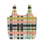 Plaid Pattern Full Print Recycle Bags (M)  Front