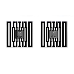 Black Stripes Endless Window Cufflinks (square) by designworld65