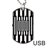 Black Stripes Endless Window Dog Tag USB Flash (Two Sides) Back