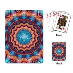 Blue Feather Mandala Playing Card by designworld65