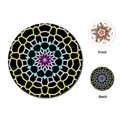 Colored Window Mandala Playing Cards (round)  by designworld65