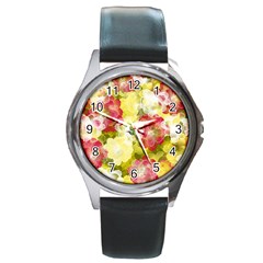 Flower Power Round Metal Watch by designworld65