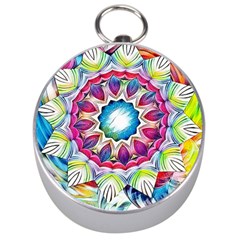 Sunshine Feeling Mandala Silver Compasses by designworld65