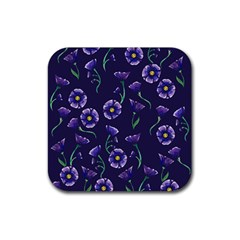 Floral Rubber Coaster (square)  by BubbSnugg