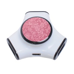 Floral Rose Flower Embroidery Pattern 3-port Usb Hub by paulaoliveiradesign