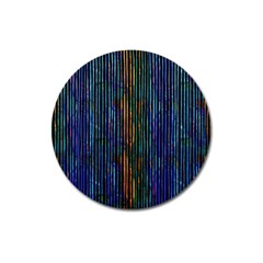 Stylish Colorful Strips Magnet 3  (round) by gatterwe