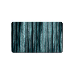 Stylish Frost Blue Strips Magnet (name Card) by gatterwe