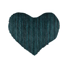 Stylish Frost Blue Strips Standard 16  Premium Heart Shape Cushions by gatterwe