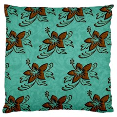 Chocolate Background Floral Pattern Large Cushion Case (one Side) by Nexatart