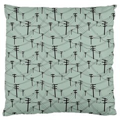Telephone Lines Repeating Pattern Large Flano Cushion Case (two Sides) by Nexatart