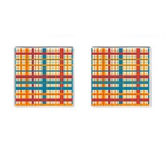 Plaid Pattern Cufflinks (square) by linceazul