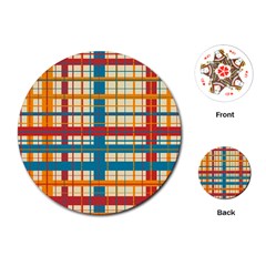 Plaid Pattern Playing Cards (round)  by linceazul
