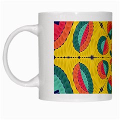 Textured Tropical Mandala White Mugs by linceazul