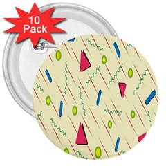 Background  With Lines Triangles 3  Buttons (10 Pack)  by Mariart