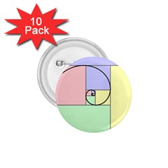 Golden Spiral Logarithmic Color 1 75  Buttons (10 Pack) by Mariart