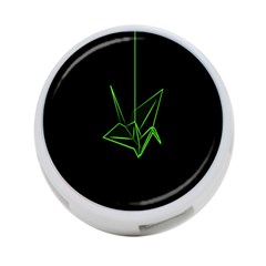 Origami Light Bird Neon Green Black 4-port Usb Hub (two Sides)  by Mariart