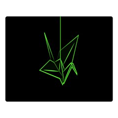 Origami Light Bird Neon Green Black Double Sided Flano Blanket (large)  by Mariart