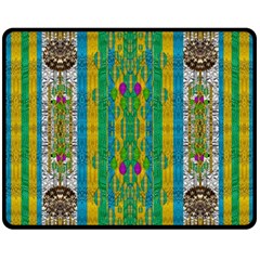 Rainbows Rain In The Golden Mangrove Forest Double Sided Fleece Blanket (medium)  by pepitasart