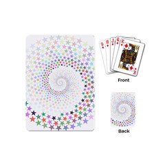 Prismatic Stars Whirlpool Circlr Rainbow Playing Cards (mini)  by Mariart