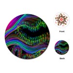 Aurora Wave Colorful Space Line Light Neon Visual Cortex Plate Playing Cards (Round)  Front