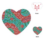 Recursive Coupled Turing Pattern Red Blue Playing Cards (Heart)  Front