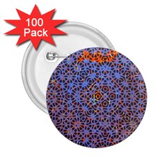 Silk Screen Sound Frequencies Net Blue 2 25  Buttons (100 Pack)  by Mariart