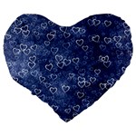 Heart pattern Large 19  Premium Flano Heart Shape Cushions Back