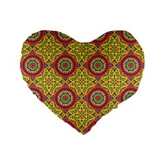 Oriental Pattern Standard 16  Premium Heart Shape Cushions by ValentinaDesign