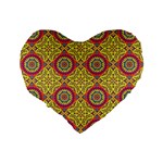 Oriental pattern Standard 16  Premium Heart Shape Cushions Back