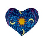 Sun Moon Star Space Vector Clipart Standard 16  Premium Flano Heart Shape Cushions Back