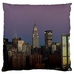 Skyline City Manhattan New York Large Flano Cushion Case (one Side) by BangZart