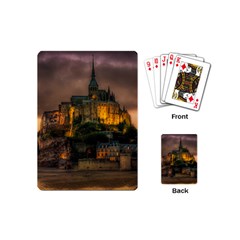 Mont St Michel Sunset Island Church Playing Cards (mini)  by Nexatart
