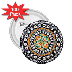 High Contrast Mandala 2 25  Buttons (100 Pack)  by linceazul