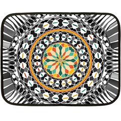 High Contrast Mandala Double Sided Fleece Blanket (mini)  by linceazul