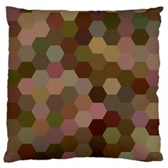 Brown Background Layout Polygon Large Flano Cushion Case (one Side) by Nexatart