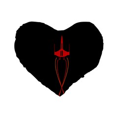 Ship Space Spaceship Standard 16  Premium Flano Heart Shape Cushions by Nexatart