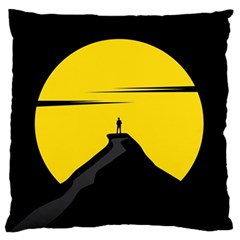 Man Mountain Moon Yellow Sky Standard Flano Cushion Case (one Side) by Nexatart