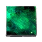 Green Space All Universe Cosmos Galaxy Memory Card Reader (Square) Front