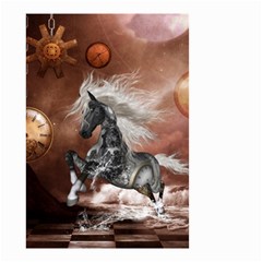 Steampunk, Awesome Steampunk Horse With Clocks And Gears In Silver Small Garden Flag (two Sides) by FantasyWorld7