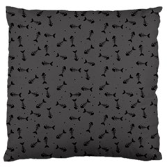 Fish Bones Pattern Large Flano Cushion Case (one Side) by ValentinaDesign