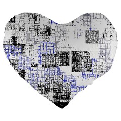 Abstract Art Large 19  Premium Flano Heart Shape Cushions by ValentinaDesign